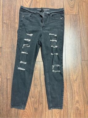 Love & Legend Black Distressed Skinny Jeans with Rips